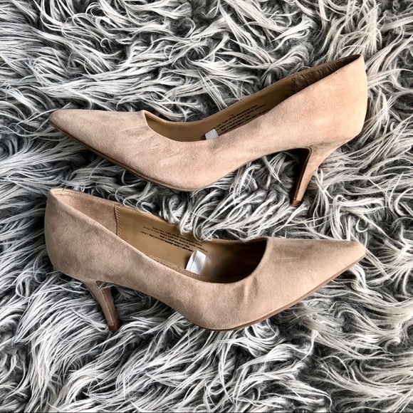 Merona Shoes - Merona | Nude Suede Pointed Toe Heels